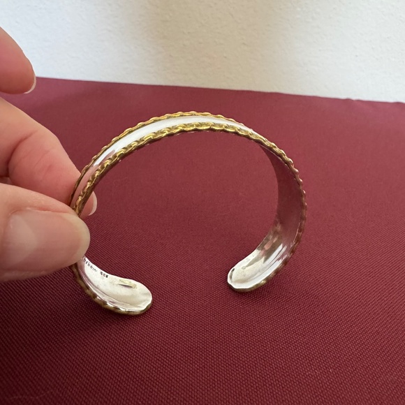 STERLING SILVER AND GOLD TONE CUFF - Picture 6 of 9